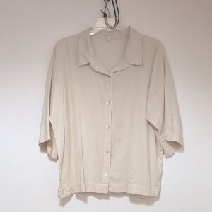 Eileen Fisher Light Creme-Beige Top XL